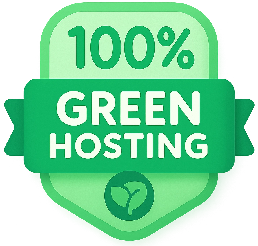 100% green hosting badge