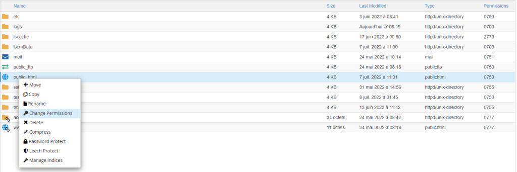 erreur 403 forbidden, autorisations de fichiers, générer un nouveau fichier .htaccess, fonctionnalités tous les fichiers 