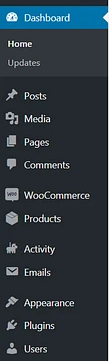 rôle administrateur WordPress options tableau de bord lecture pages installation mot de passe compte utilisateurs tableau de bord