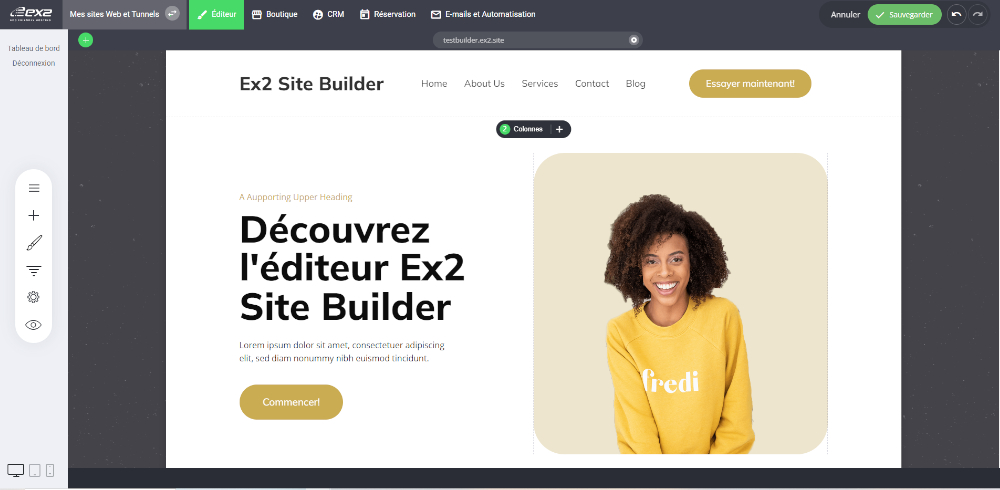 Ex2 Site Builder: à la fois simple et complet