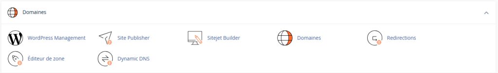 cPanel offre une gamme d'outils pour la gestion de domaines et de sites web