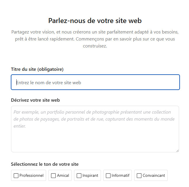 L'assistant IA d'Ex2 pour WordPress permet de créer un site en quelques minutes grâce à l’intelligence artificielle